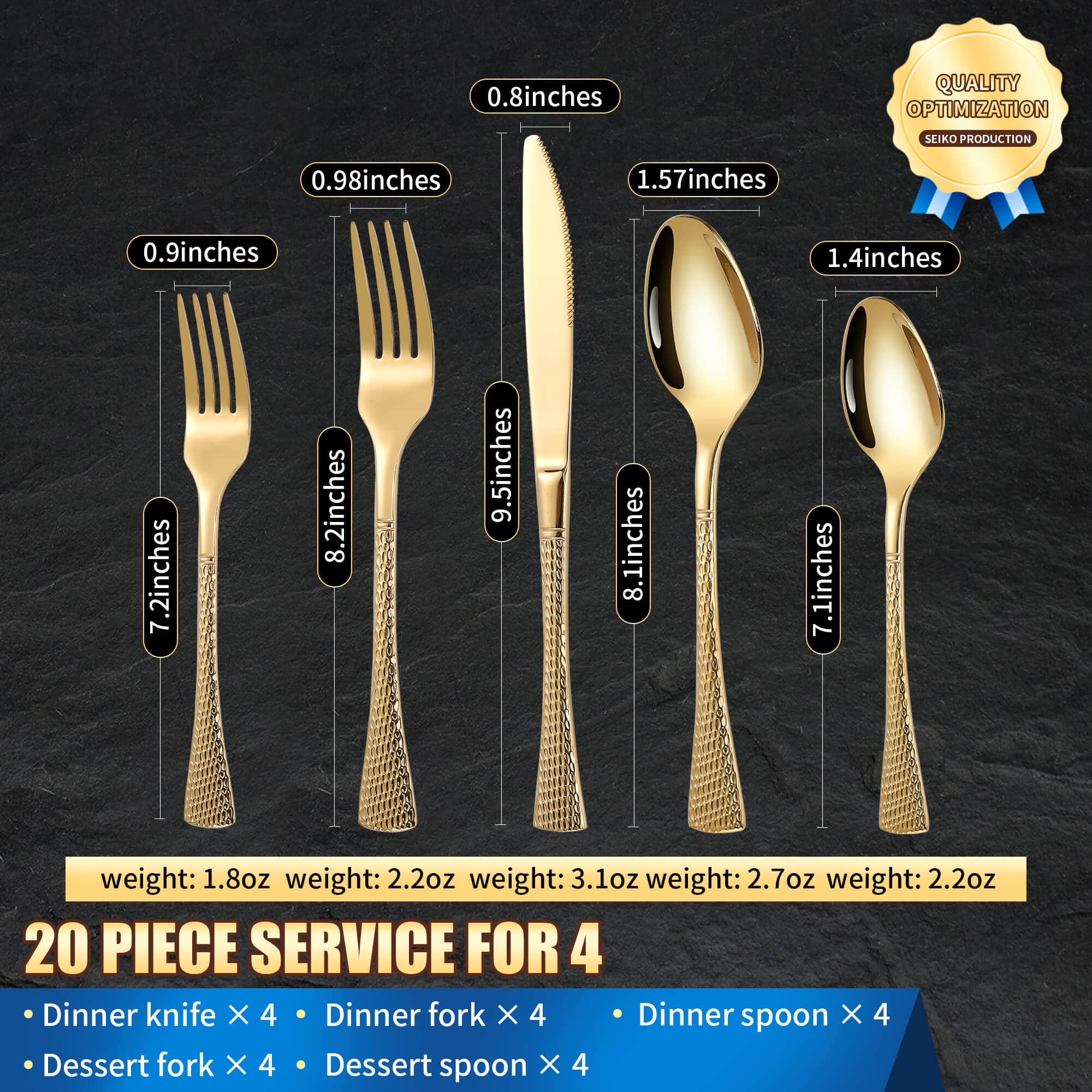 Mermaid Hammered Flatware