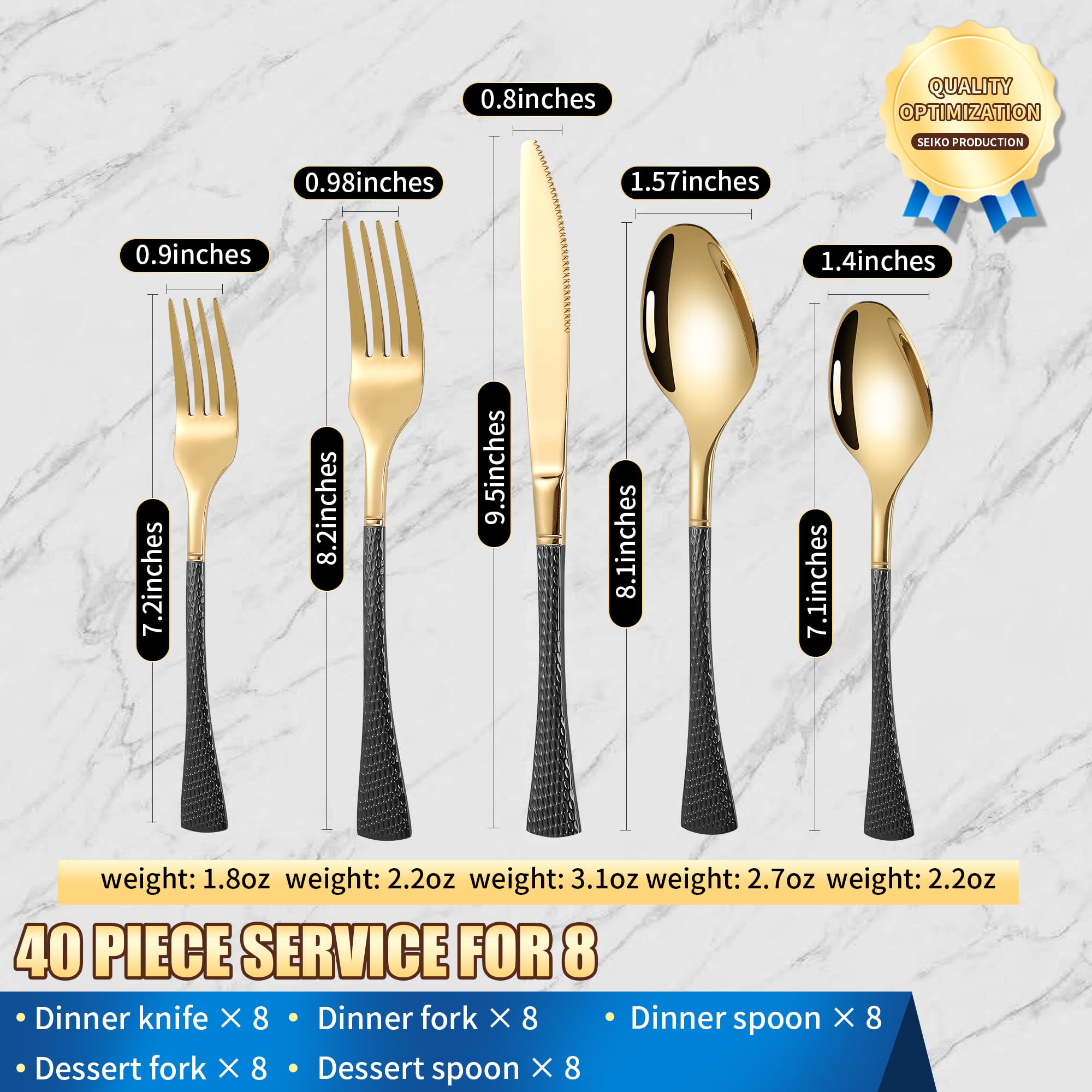 Mermaid Hammered Flatware
