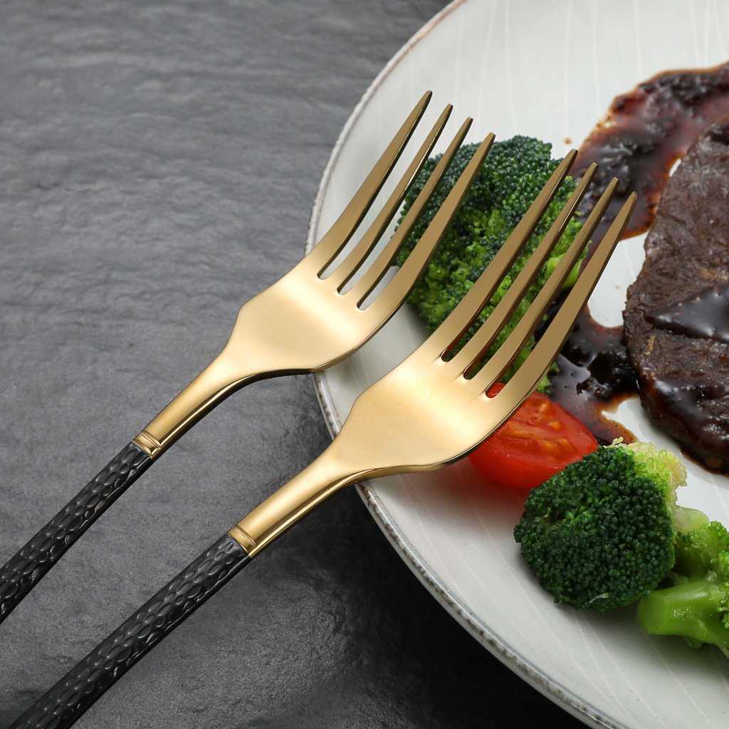 Hammered Flatware - Black Gold - Lemeya