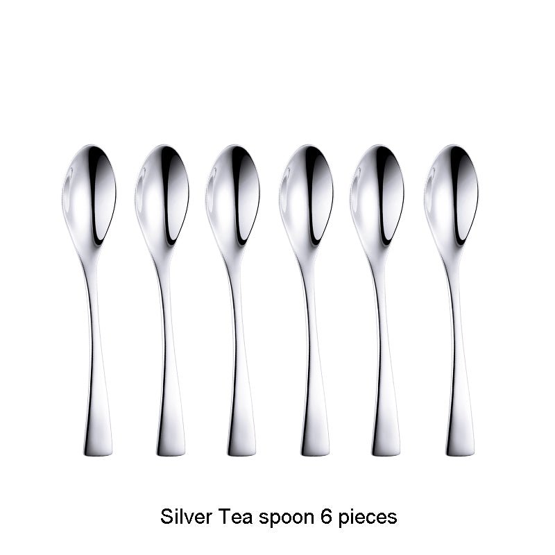 Lemeya 6 Pieces Modern Dinner Spoons & Tea Spoons - Silver - Lemeya Kitchen