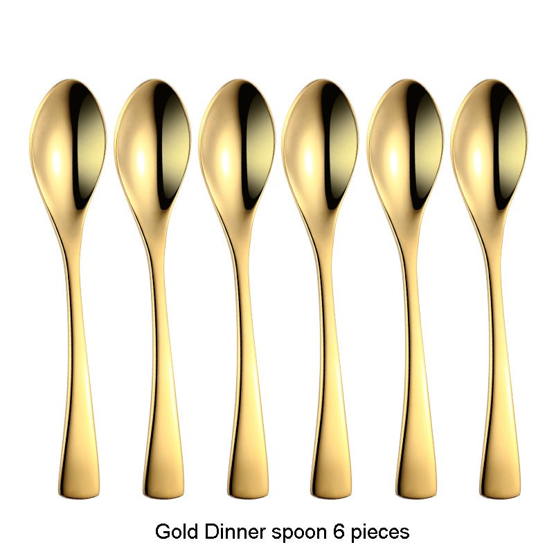 Lemeya 6 Pieces Modern Dinner Spoons & Tea Spoons - Gold - Lemeya Kitchen