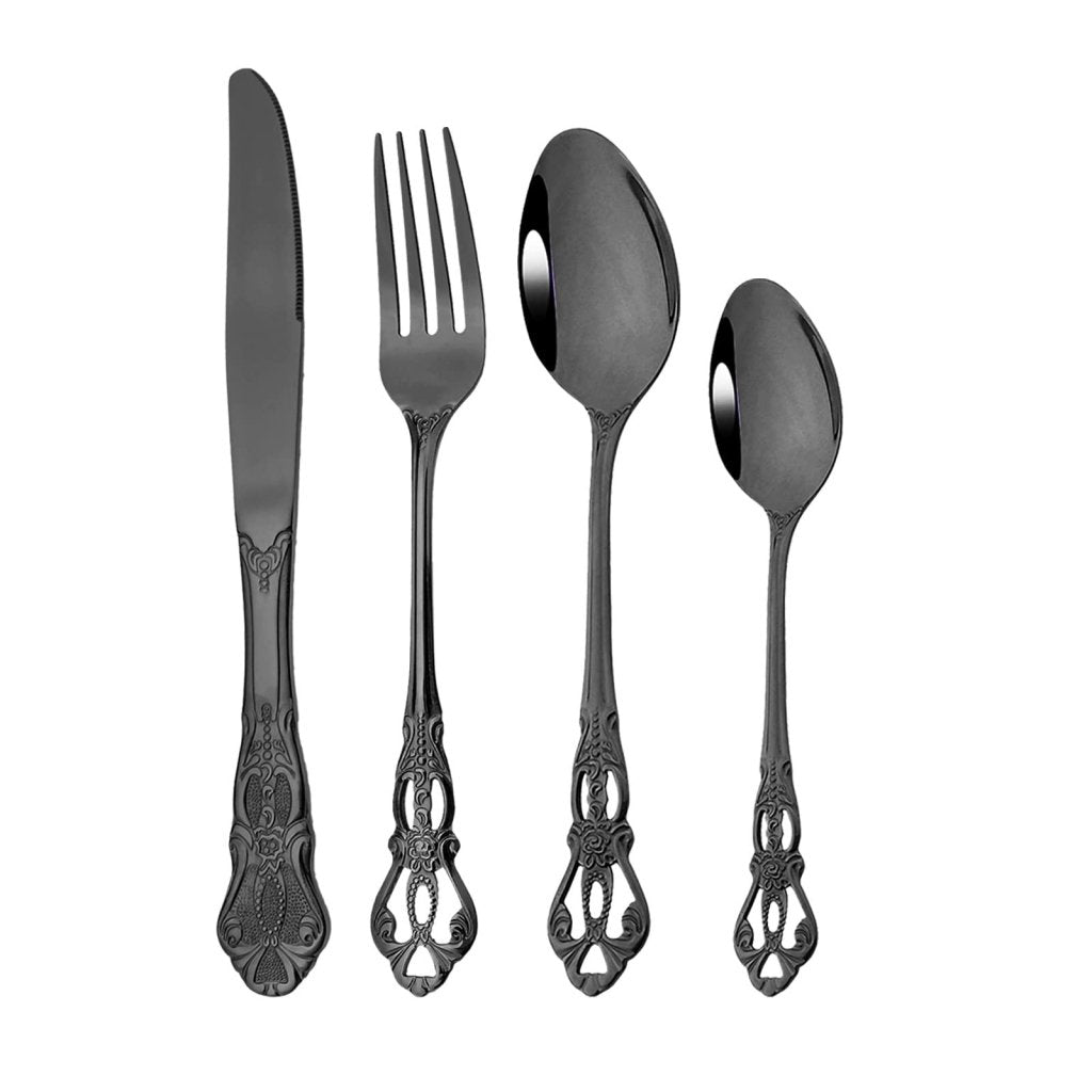 Royal Flatware 24Pcs - Black - Lemeya