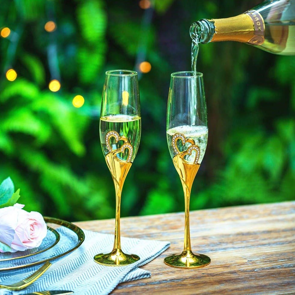Wedding Crystal Goblet Champagne Flutes Glasses