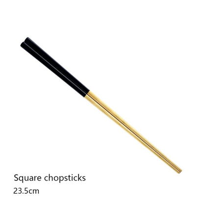 Minimalist Matte Black Gold Flatware Set