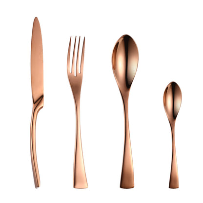 Kaya Modern Rose Gold Flatware Set