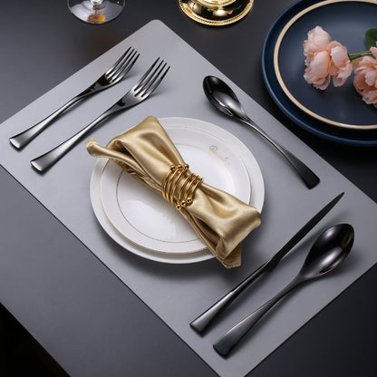 Kaya Modern Black Flatware Set