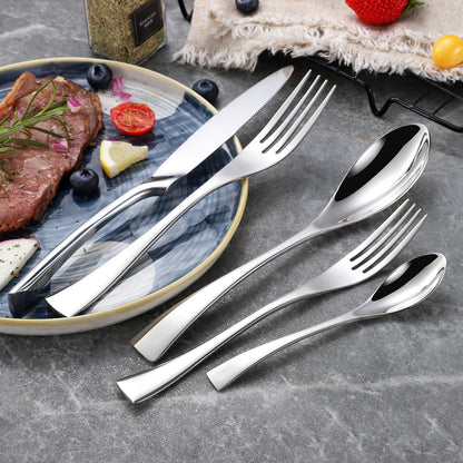 Kaya Modern Silver Flatware Set