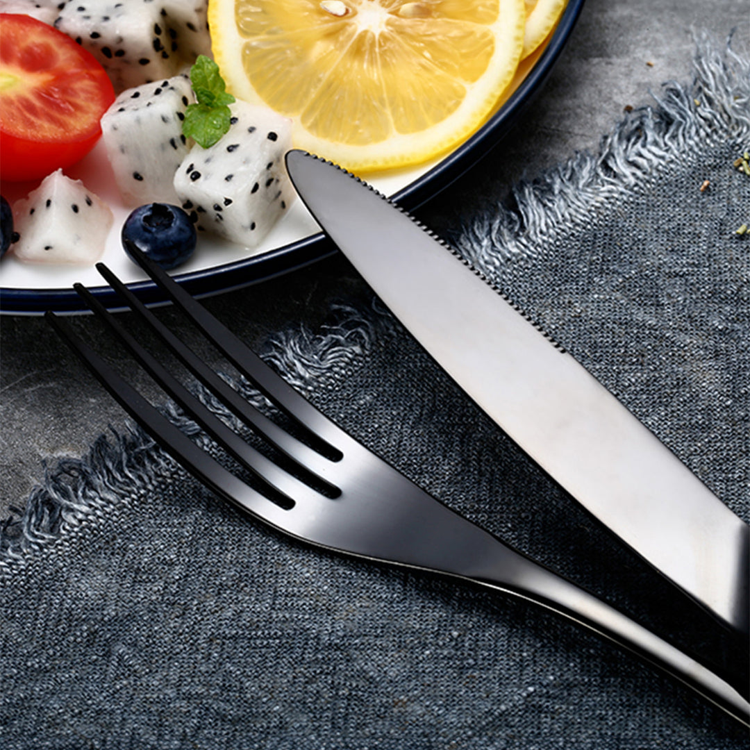 Kaya Modern Black Flatware Set