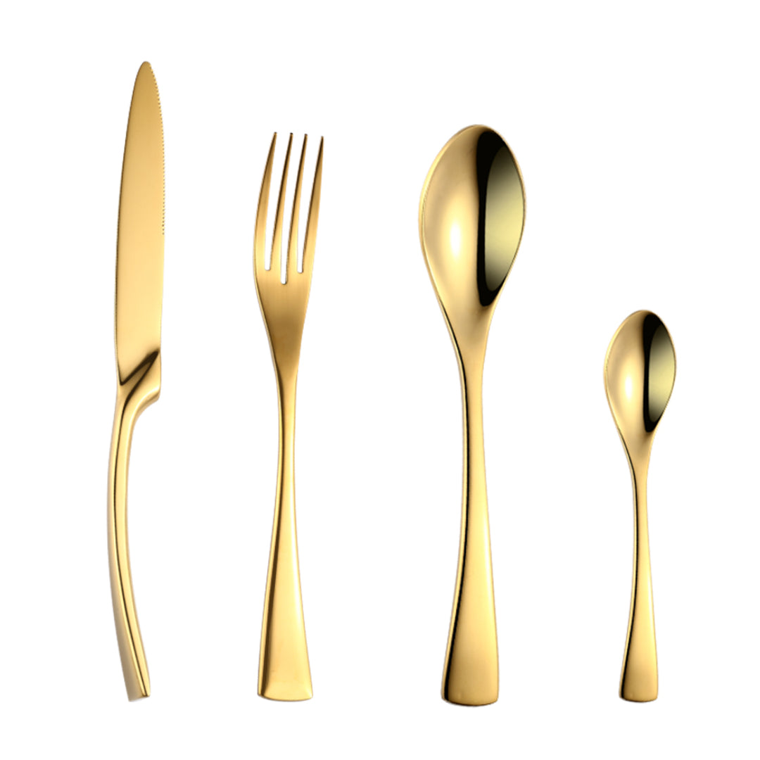 Kaya Modern Gold Flatware Set