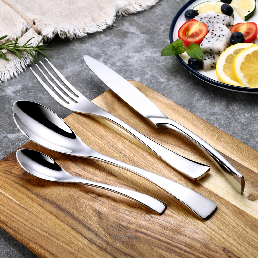 Kaya Modern Silver Flatware Set