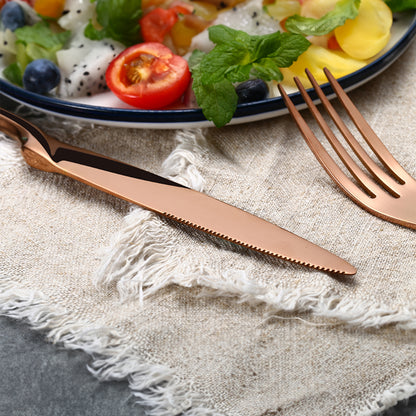 Kaya Modern Rose Gold Flatware Set