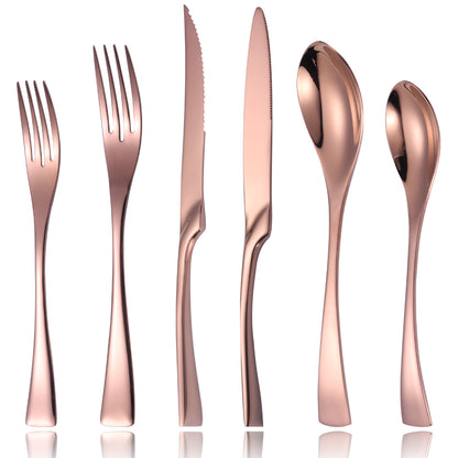 Kaya Modern Rose Gold Flatware Set