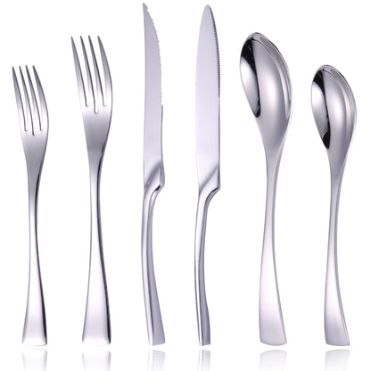 Kaya Modern Silver Flatware Set