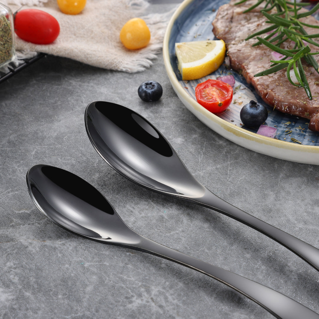 Kaya Modern Black Flatware Set