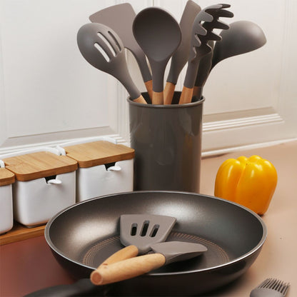 Olivia Silicone Wooden Handle Utensils Set