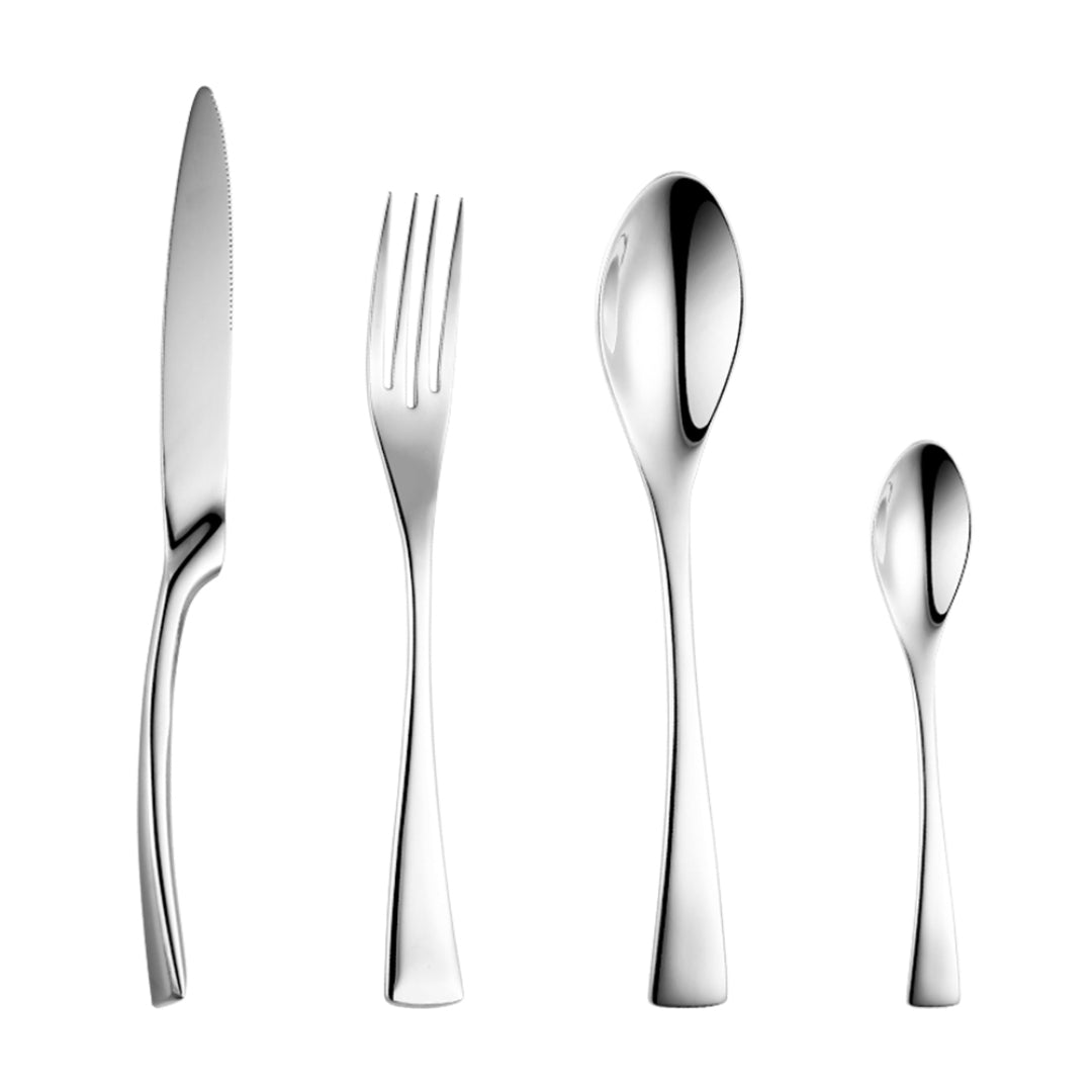 Kaya Modern Silver Flatware Set