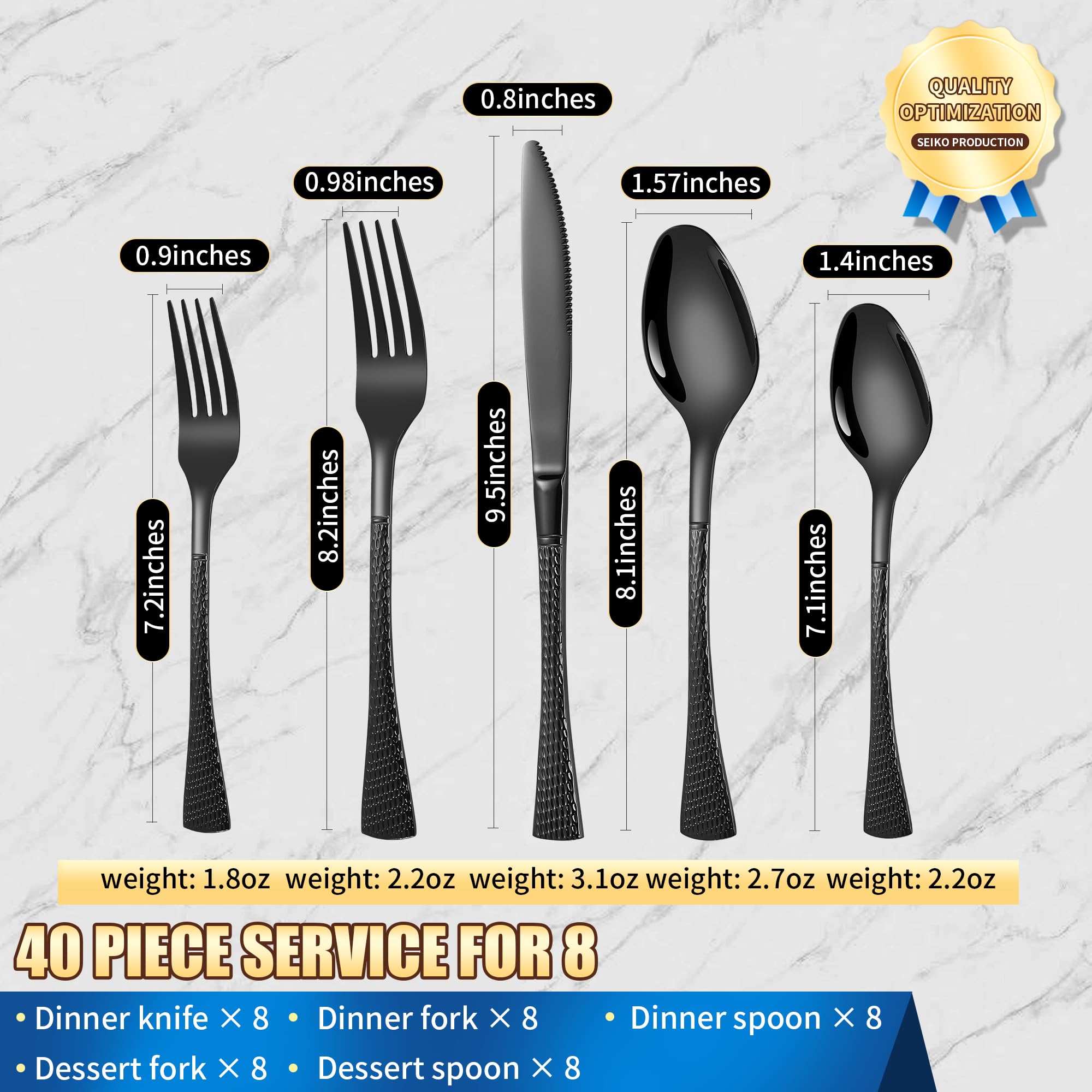 Mermaid Hammered Flatware