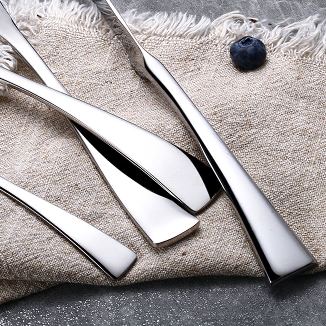 Kaya Modern Silver Flatware Set