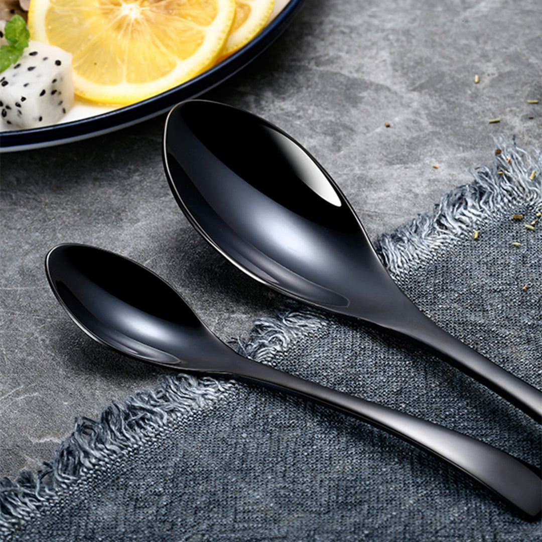 Kaya Modern Black Flatware Set