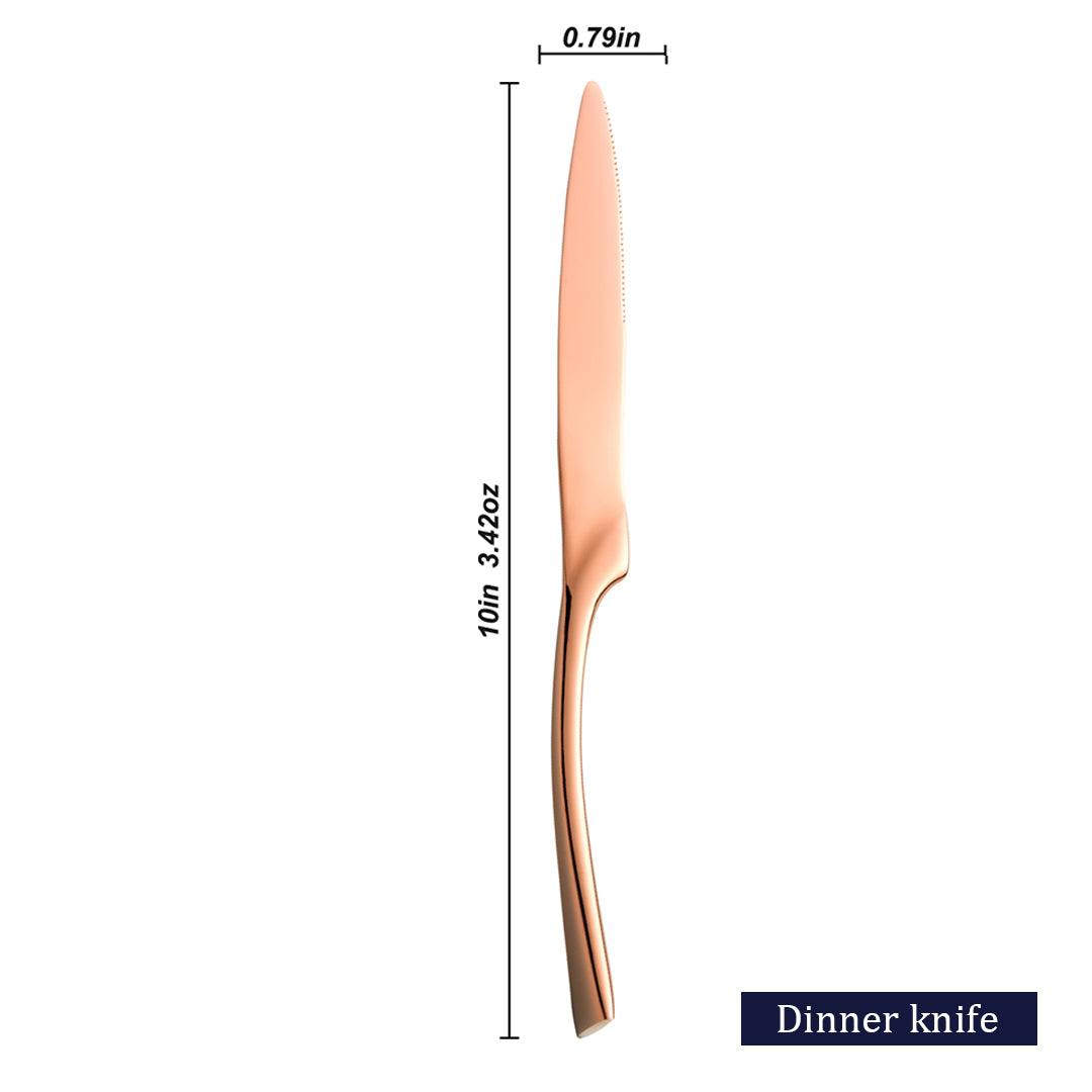 Kaya Modern Rose Gold Flatware Set