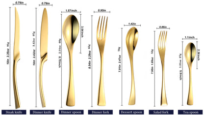 Kaya Modern Gold Flatware Set