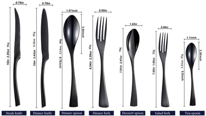 Kaya Modern Black Flatware Set