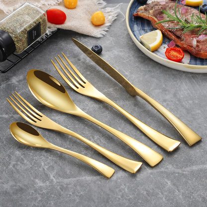 Kaya Modern Gold Flatware Set