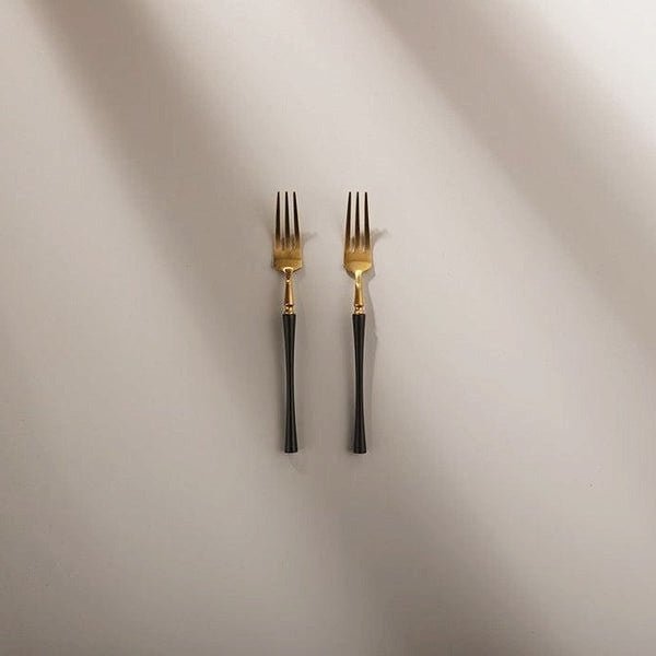 Matte Black Gold Fruit Fork (2 Pieces)