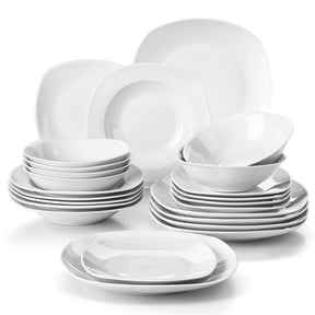 Basic 24 Piece Dinnerware Set - White - Lemeya Kitchen