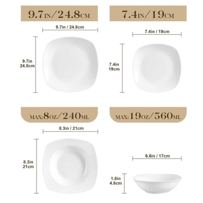 Basic 24 Piece Dinnerware Set - White - Lemeya Kitchen