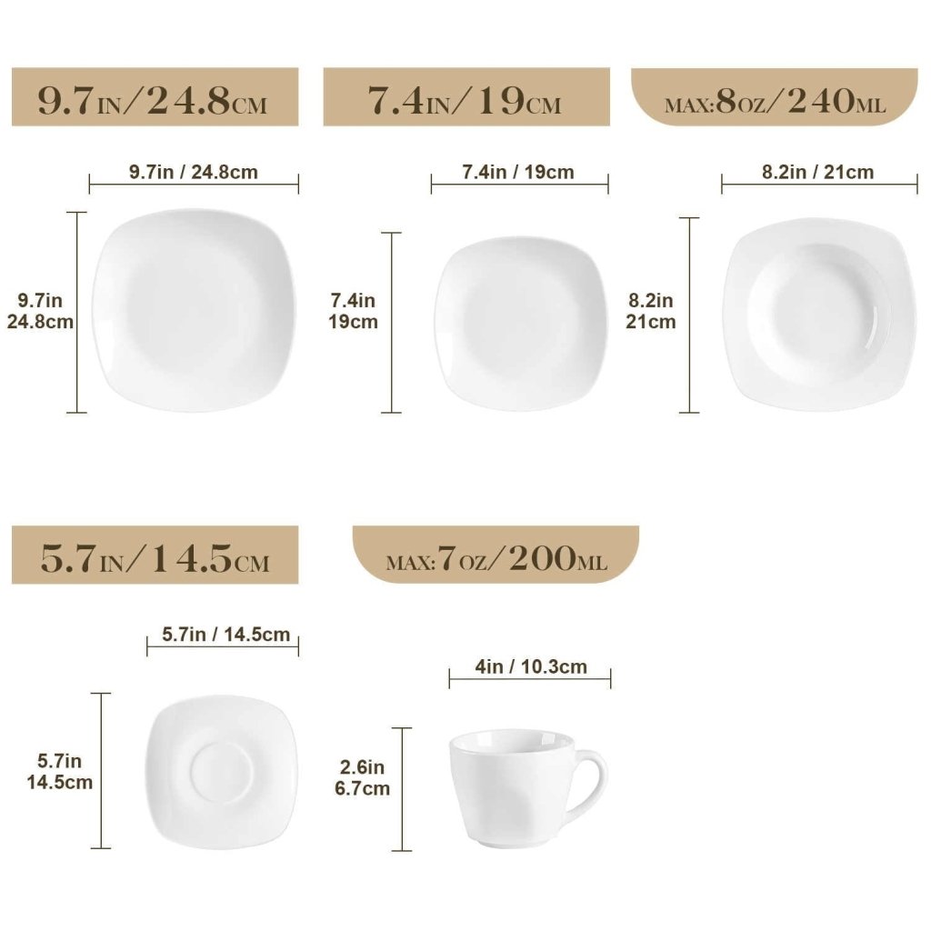 Basic 30 Pieces Dinnerware Set - White - Lemeya Kitchen