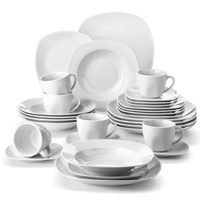 Basic 30 Pieces Dinnerware Set - White - Lemeya Kitchen