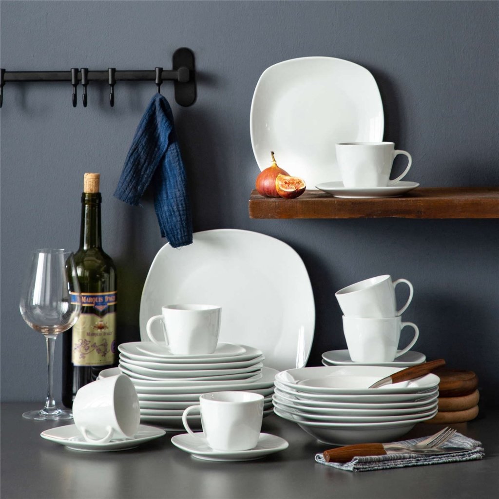 Basic 30 Pieces Dinnerware Set - White - Lemeya Kitchen