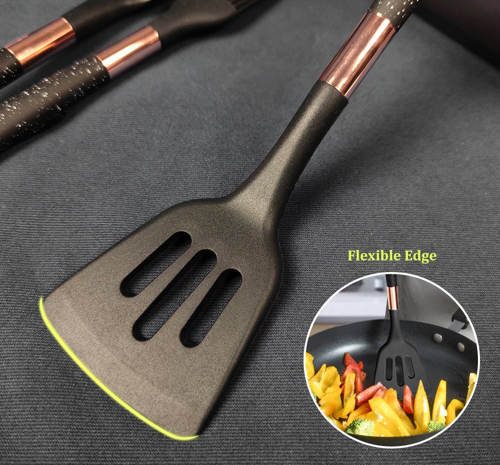 Elena Silicone Kitchen Utensils Set - Black - Lemeya Kitchen