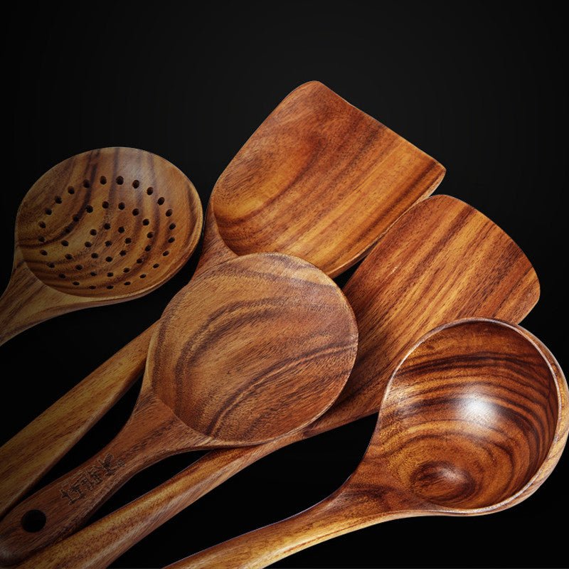 Gaia Wooden Kitchen Utensils Set - 9PCS Set - Lemeya Kitchen