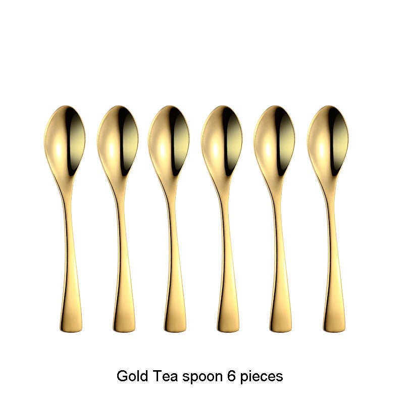 Lemeya 6 Pieces Modern Dinner Spoons & Tea Spoons - Gold - Lemeya Kitchen