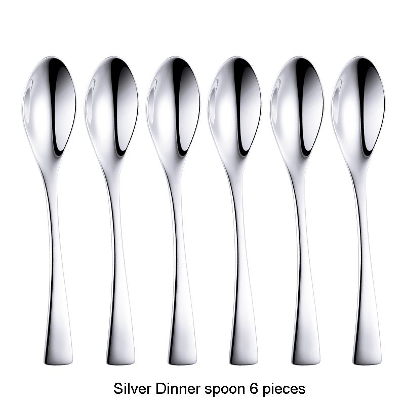 Lemeya 6 Pieces Modern Dinner Spoons & Tea Spoons - Silver - Lemeya Kitchen