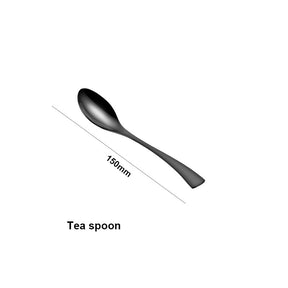 Lemeya 6 Pieces Modern Dinner Spoons & Tea Spoons - Black - Lemeya Kitchen