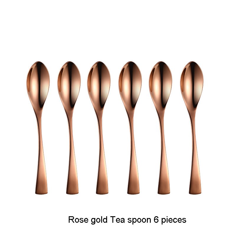 Lemeya 6 Pieces Modern Dinner Spoons & Tea Spoons - Rose gold - Lemeya Kitchen