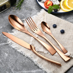 Lemeya 6 Pieces Modern Dinner Spoons & Tea Spoons - Rose gold - Lemeya Kitchen