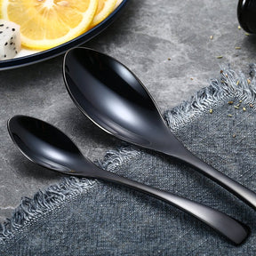 Lemeya 6 Pieces Modern Dinner Spoons & Tea Spoons - Black - Lemeya Kitchen