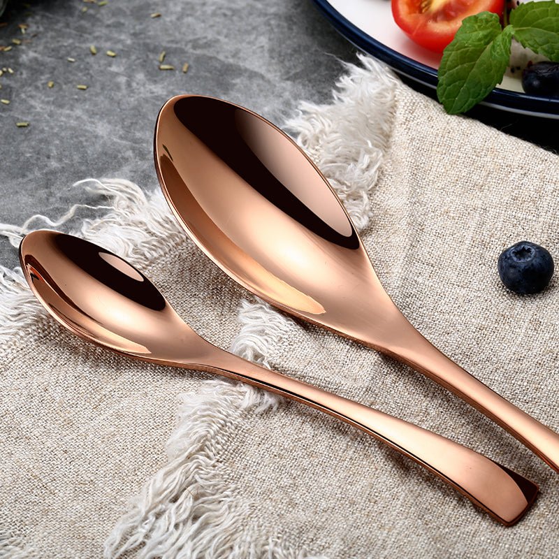 Lemeya 6 Pieces Modern Dinner Spoons & Tea Spoons - Rose gold - Lemeya Kitchen