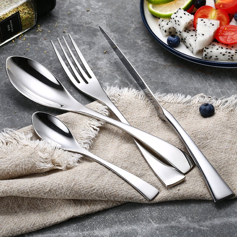 Lemeya 6 Pieces Modern Dinner Spoons & Tea Spoons - Silver - Lemeya Kitchen