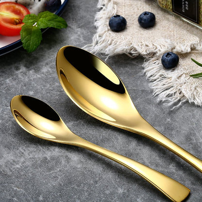 Lemeya 6 Pieces Modern Dinner Spoons & Tea Spoons - Gold - Lemeya Kitchen