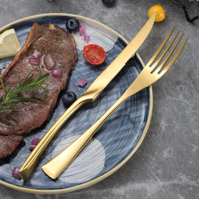 Lemeya Kaya 6 Pieces Stainless Steel Steak Knives Set - Gold - Lemeya Kitchen
