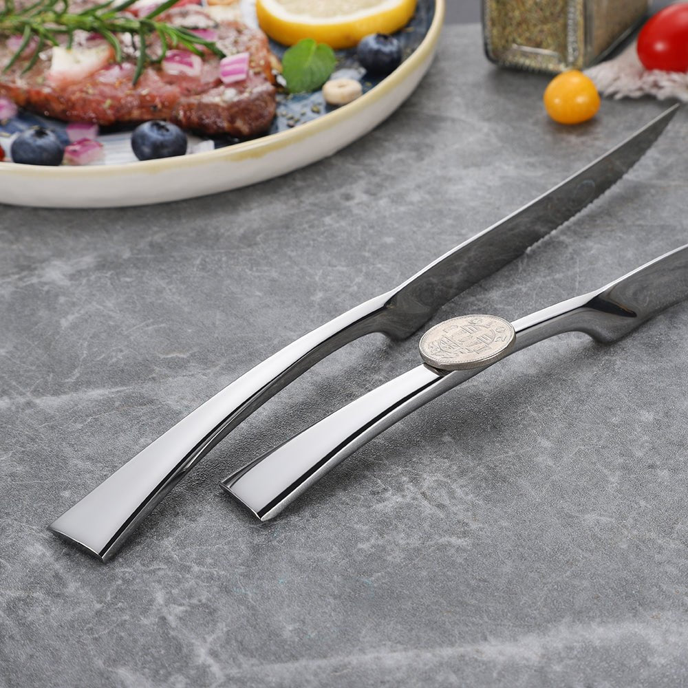 Lemeya Kaya 6 Pieces Stainless Steel Steak Knives Set - Silver - Lemeya Kitchen