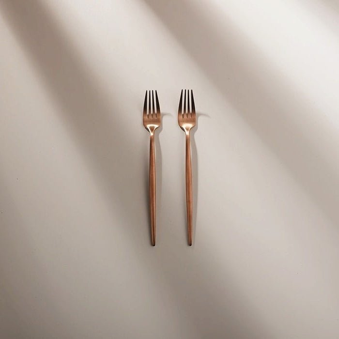 Matte Rose Gold Salad Fork (2 Pieces)