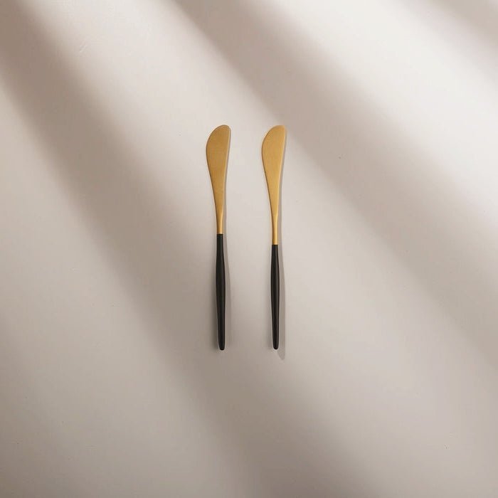 Matte Black Gold Butter Knife (2 Pieces)