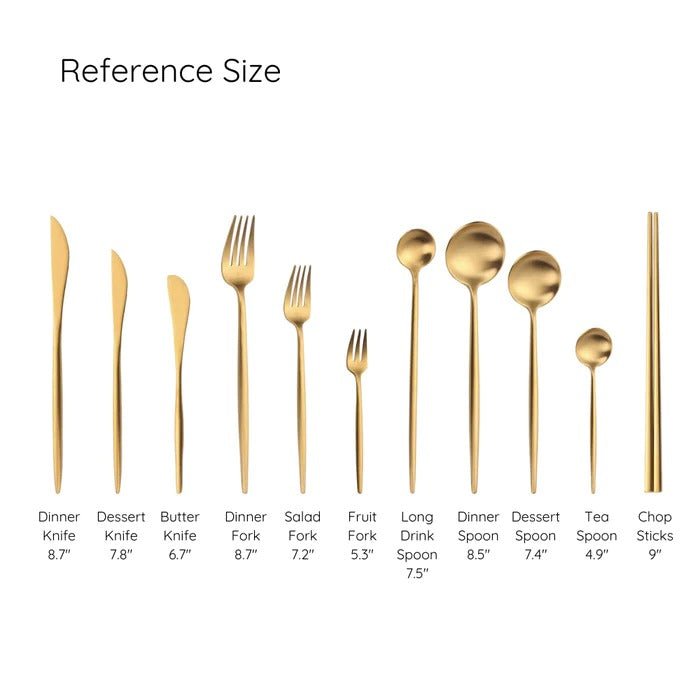 Minimalist/ French Flatware Individual Pieces - Matte Gold - Lemeya Kitchen