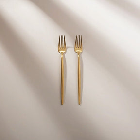 Minimalist/ French Flatware Individual Pieces - Matte Gold - Lemeya Kitchen
